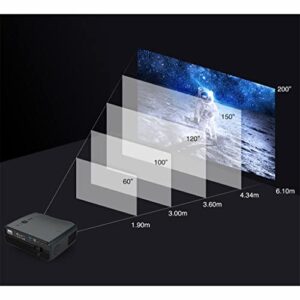 DROOS Beam Projector Video Led Wireless 4K Resolution Home Theater Full 1080P Projector (Color : A12AB, Size : 322 * 280 * 132mm) (projectors)