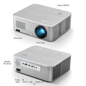 XARONF Full HD Bluetooth Projector Built in DVD Player, 1080P Supported, Portable DVD Projector for Outdoor Movies, Compatible with iOS/Android/TV Stick/HDMI/USB/TF