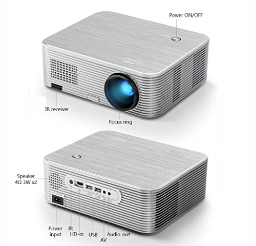 XARONF Full HD Bluetooth Projector Built in DVD Player, 1080P Supported, Portable DVD Projector for Outdoor Movies, Compatible with iOS/Android/TV Stick/HDMI/USB/TF