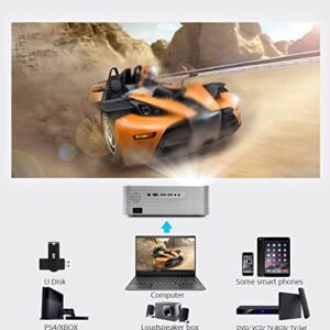 XARONF Full HD Bluetooth Projector Built in DVD Player, 1080P Supported, Portable DVD Projector for Outdoor Movies, Compatible with iOS/Android/TV Stick/HDMI/USB/TF