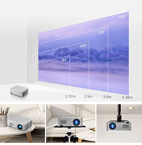 XARONF Full HD Bluetooth Projector Built in DVD Player, 1080P Supported, Portable DVD Projector for Outdoor Movies, Compatible with iOS/Android/TV Stick/HDMI/USB/TF