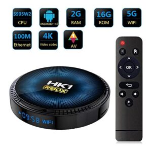 Xilibod Android 11 TV Box 2GB RAM 16GB ROM S905W2 Quad Core CPU G31 MP2 GPU H.265 Decoding 2.4G/5G WiFi Support BT 100M DLAN Smart TV Box - Model No.: HK1RBOX-W2 2GB 16GB