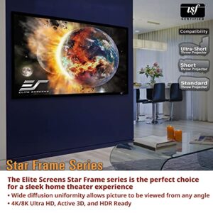 Elite Screens Star Frame Series, 120-INCH 16:9, Fixed Frame Home Movie Theater Projector/Projection Screen, 8K / 4K Ultra HD 3D Ready, SF120HW2