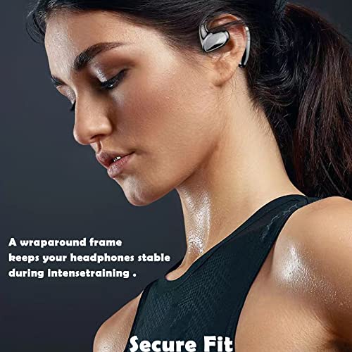 Over Ear Wrap Around Earbuds Bone Conduction Open Ear Headphones Running Sport Workout Wireless Earbuds Gaming with Earhooks Mic Gym Sports Gaming Ear Buds Running Workout Bluetooth Earbud