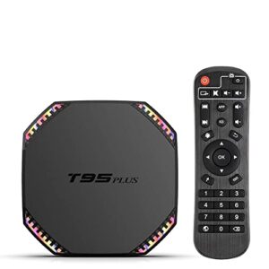 t95 plus smart tv box android 11 rockchip rk3566 8gb 128gb dual wifi 1000m support 4k h.265 media player set top tv box with backlight keyboard i8, black