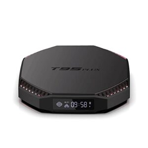 T95 Plus Smart TV Box Android 11 Rockchip RK3566 8GB 128GB Dual WiFi 1000M Support 4K H.265 Media Player Set top TV Box with Backlight Keyboard i8, Black