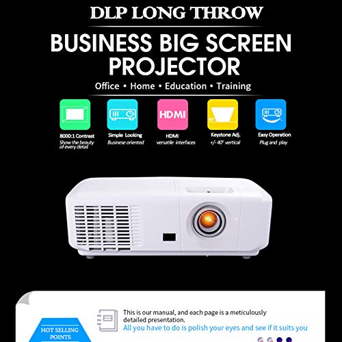 QXue Portable Projector HD Video Projector,with +/- 40°Keystone Correction,3500 Lumens Compatible Smartphone Support HDMI/USB,for Ideal, Home, Teaching, Training