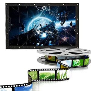 Projection Screen 16:9 HD Foldable Anti-crease Portable Projector Movies Screen for Home Theater Outdoor Indoor Support Double Sided Projection(150inch)