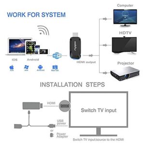 FIYAPOO Wireless Display Dongle 4K, WiFi HDMI Display Receiver, Miracast Airplay Dongle Adapter Screen Mirroring from Phone/Pad to TV/Projector, Support Miracast DLNA AirPlay Netflix
