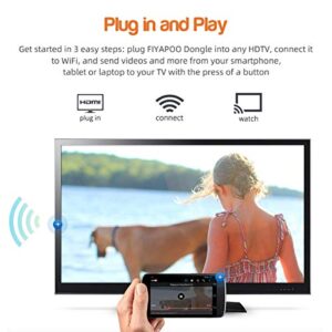 FIYAPOO Wireless Display Dongle 4K, WiFi HDMI Display Receiver, Miracast Airplay Dongle Adapter Screen Mirroring from Phone/Pad to TV/Projector, Support Miracast DLNA AirPlay Netflix