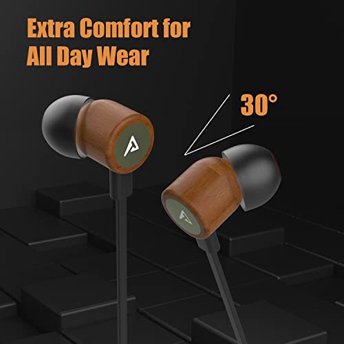 Lightning Headphones ADPROTECH Wired Earbuds Wood MFi Certified Earphones in-Ear Magnetic Headset with Microphone and Volume Controller Compatible iPhone 14 13 12 11 Pro Max iPhone X XS Max Dark Green