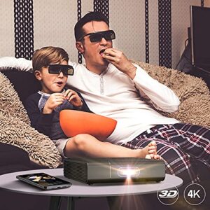 Viinice Full HD 1080P 3D Android Smart WiFi Laser Beamer 300Inch Portable Mini Projector Proyector for Smartphone 4K Cinema 4K Laser Projector with WiFi and Bluetooth