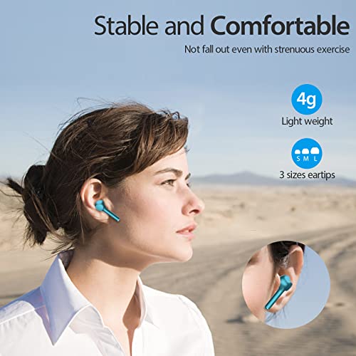Wireless Earbuds Bluetooth 5.3 Ear Buds 4-Mics Clear Call ENC Noise Cancelling Earphones 30H Playtime Deep Bass Wireless Earbuds Waterproof Sports Earbud & In-Ear Headphones for iPhone Android (Green)