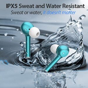 Wireless Earbuds Bluetooth 5.3 Ear Buds 4-Mics Clear Call ENC Noise Cancelling Earphones 30H Playtime Deep Bass Wireless Earbuds Waterproof Sports Earbud & In-Ear Headphones for iPhone Android (Green)