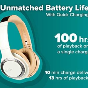 Cleer Audio Enduro 100 Wireless Bluetooth Headphone - Over Ear Fast Charging Lightweight, Podcasting 100Hr Long Battery | Full Charge 4 Day Playback, Play Music & Take Calls Ironless Driver (Sand)