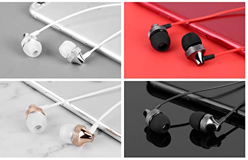 GADGET.COOL 4 Pack in-Ear Headphones with Microphone and Extra Ear Tip Replacements, Balance and Clear Sound Quality, Hands-Free Call, Comfortable Fit, for iPhone Smart Mobile Phone Tablet Laptop