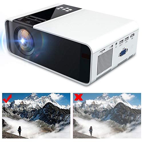 Mini Projector, 4K 1080P WiFi LED Smart Projector Support HDMI, USB, TF, VGA, AV, Bluetooth Home Theater Media Video Projectors for Smartphone, PC, TV Box, Laptop, PS4, etc.(us)