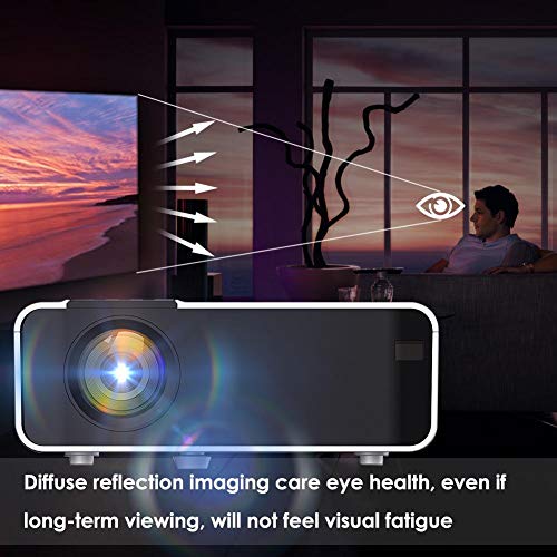 Mini Projector, 4K 1080P WiFi LED Smart Projector Support HDMI, USB, TF, VGA, AV, Bluetooth Home Theater Media Video Projectors for Smartphone, PC, TV Box, Laptop, PS4, etc.(us)