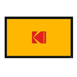 kodak projector screen | 100” fixed frame home projection screen with black velvet frame, durable pvc & wall mount kit | 160° view angle, 16:9, 1.1, full hd 4k 8k & active 3d ready for movies & gaming