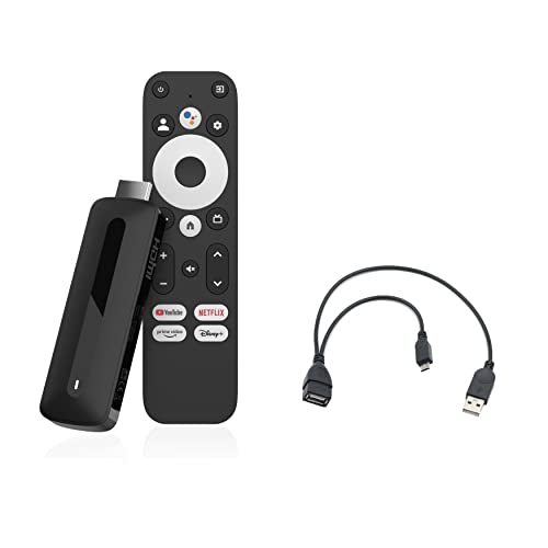 KD3 Google TV OS Android 11.0 Netflix 4K Video YouTube Streaming TV Stick AV1 Supported 2GB RAM 8GB ROM Google Assistant Free OTG Cable