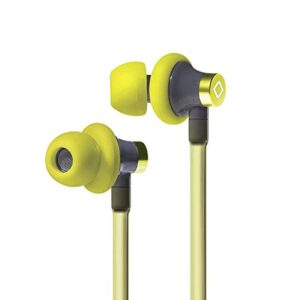 aircom a3 active air tube headphones – radiation-dampening wired sports earbuds with airflow audio technology for premium sound and emf protection – yellow
