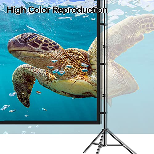 Projector Screen and Stand, 84/100/120 inch 16:9 HD 4K Thickened Wrinkle-Free Portable Movies Screen, for Indoor Outdoor Home Theater Backyard Camping,100in