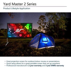 Projector Screen Yard Master 2 Series by Elite Screens | 100” (inch) Portable Outdoor or Indoor Front Projection with Stand | 16:9 4K/8K Ultra HD 3D Fast Folding Easy Snap Home Theater Cinema Movie