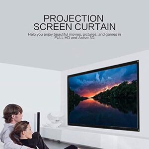 FMOGE 16:9 Portable Foldable Projector Screen Wall Mounted Home Cinema Theater 3D HD Projection Screen Canvas