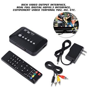 HD Media Player 1080P HD HDMI Audio Video Media Player Box with IR Remote Control Support USB Drive, Mobile Hard Drive, SD Card, 2.5T Mobile Hard Drive (3.5 inch)(US)