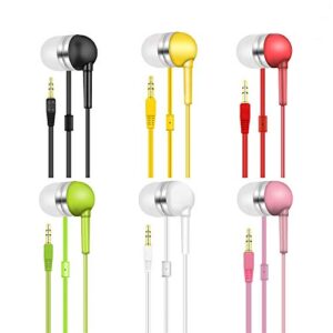 hi world zxqzym wholesale kids bulk earbuds headphones earphones 50 pack assorted colors for schools, libraries, hospitals,gifts individually bagged 50pack