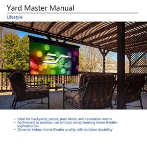 Elite Screens Yard Master Manual Projector Screen, 100-inch Outdoor Rain Water Resistant 16:9, 8K 4K Ultra HD 3D Movie Theater Cinema Front Projection, OMS100HM |US Based Company 2-YEAR WARRANTY