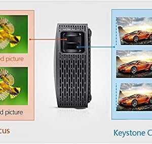 LJJSMG Mini Portable Projector,Video DLP Pocket Projector for Home and Outdoor Entertainment,Support 1080P HDMI Input Built-in Rechargeable Battery Stereo Speakers