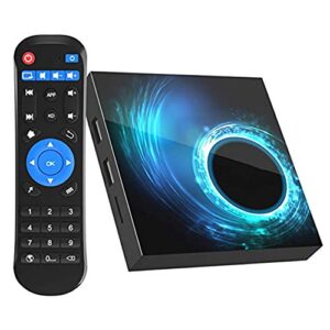 android 10.0 tv box, 4gb ram 32gb rom android tv box quad-core smart android tv box 64bit, support 2.4g/5.0g dual wifi 6k utral hd / 3d / h.265 with bt 5.0