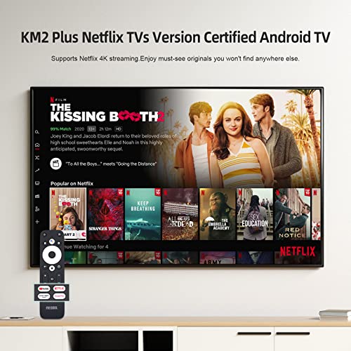 Android 10.0 TV Box, KM2 Smart TV Box Netflix Google Certified and MECOOL KM2 Plus Smart TV Box Netflix Google Certified AV1 Ultra 4K HDR 2GB 16GB Bundle