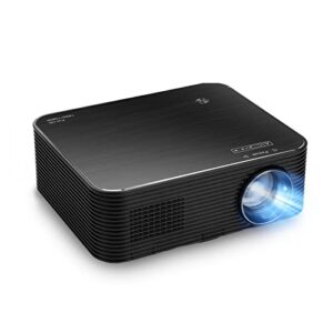 Projector Native 1080P, Support 4K, HD Portable Movie Projector, Max 300" Screen, for Home Theater/Outdoor, 4D Electronic Keystone, 75% Zoom, for Smartphone,PC,Xbox,PS4,TV Stick