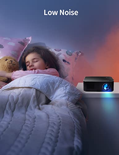 Projector Native 1080P, Support 4K, HD Portable Movie Projector, Max 300" Screen, for Home Theater/Outdoor, 4D Electronic Keystone, 75% Zoom, for Smartphone,PC,Xbox,PS4,TV Stick