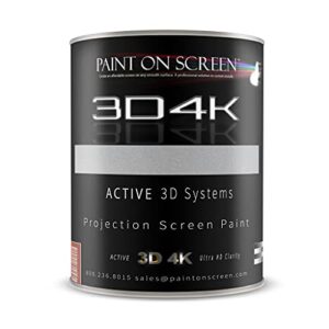 projector screen paint – 3d4k silverish light grey with 2.4 gain-hd 1080p,3d capable and 4k ready-gallon – g003d4k