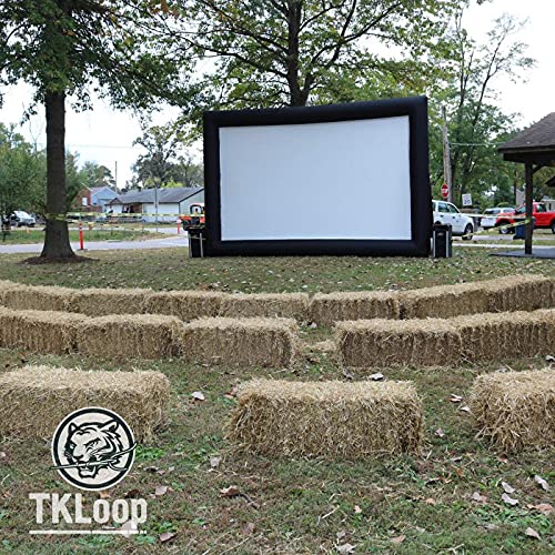 TKLoop 20 Ft Inflatable Movie Screen for Outdoor Use Blow Up Projector Screen - Includes Inflation Fan, Tie-Downs and Storage Bag - Supports Front and Rear Projection