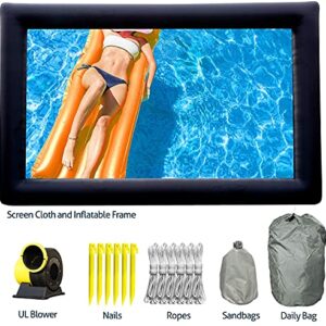 TKLoop 20 Ft Inflatable Movie Screen for Outdoor Use Blow Up Projector Screen - Includes Inflation Fan, Tie-Downs and Storage Bag - Supports Front and Rear Projection