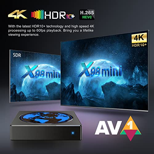 Android TV Box 11.0, 2022 Newest Android TV Box 4GB 32GB Amlogic S905W2 Support 2.4G/5.8G WiFi Bluetooth 4.2 Ethernet LAN 3D 4K HDR Android Box Smart TV Box