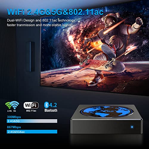 Android TV Box 11.0, 2022 Newest Android TV Box 4GB 32GB Amlogic S905W2 Support 2.4G/5.8G WiFi Bluetooth 4.2 Ethernet LAN 3D 4K HDR Android Box Smart TV Box