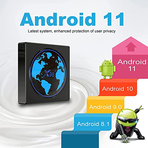 Android TV Box 11.0, 2022 Newest Android TV Box 4GB 32GB Amlogic S905W2 Support 2.4G/5.8G WiFi Bluetooth 4.2 Ethernet LAN 3D 4K HDR Android Box Smart TV Box