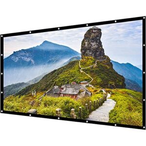 hangable projector screen movie screen with hooks, ropes, portable office indoor & outdoor video projection screen,leinwand beamer projektionsleinwand Écran de projection – 120 in