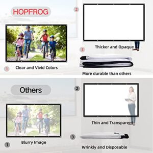 Hangable Projector Screen Movie Screen with Hooks, Ropes, Portable Office Indoor & Outdoor Video Projection Screen,Leinwand Beamer Projektionsleinwand Écran de Projection - 120 in