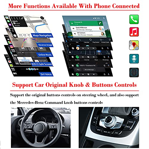 Hslsmxy Wireless CarPlay Android Auto AirPlay Retrofit Kits Compatible with Audi A4 A5 Q5 S4 S5 B8 MMI 3G+ 2010-2019, Support iOS 14 Split Screen, USB Stick Playback, Built-in YouTube App