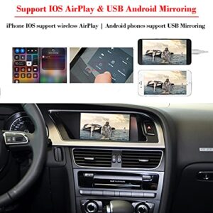 Hslsmxy Wireless CarPlay Android Auto AirPlay Retrofit Kits Compatible with Audi A4 A5 Q5 S4 S5 B8 MMI 3G+ 2010-2019, Support iOS 14 Split Screen, USB Stick Playback, Built-in YouTube App