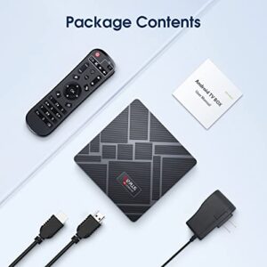 Android TV Box 11.0, X12 Plus Android 11 TV Box 4GB RAM 32GB ROM, RK3318 Quad-Core 64bits 100M LAN Dual-WiFi 2.4G/5G Android Box with 4K/AV1/3D/USB 3.0/BT 4.2