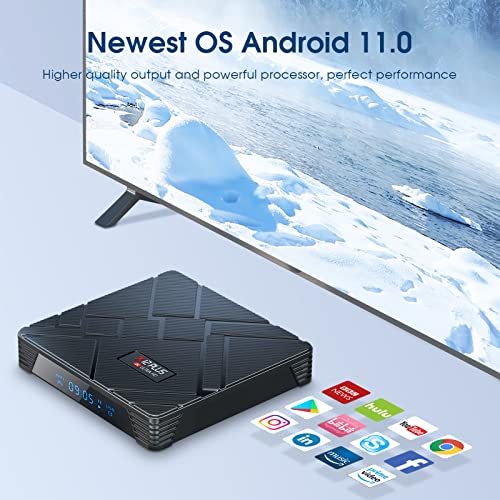 Android TV Box 11.0, X12 Plus Android 11 TV Box 4GB RAM 32GB ROM, RK3318 Quad-Core 64bits 100M LAN Dual-WiFi 2.4G/5G Android Box with 4K/AV1/3D/USB 3.0/BT 4.2