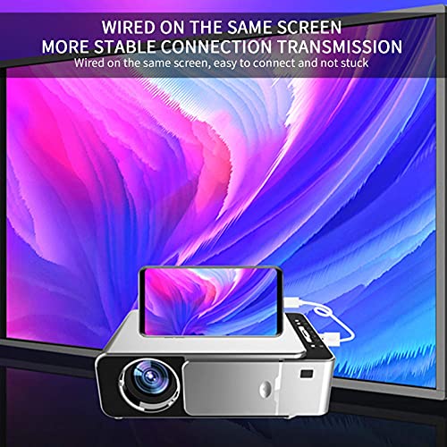 Wisoqu Projector,55W 100?240V Same Screen Projection Equipment Portable Home Theater HD 1080P Projector,Compatible with Mobile Phones Tablets Laptops and Other Devices(White)