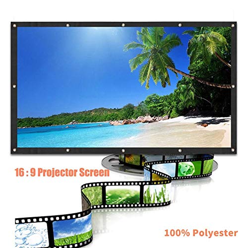 LLAMN 16:9 3D Wall Mounted Projection Screen 60/72/84/100/120 inch Projector Screen Fiber Canvas Curtain for Home Theater ( Size : 72 inch )